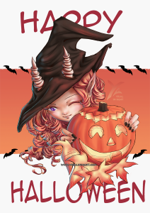Petite sorcière taquine pour Halloween
