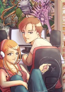 Teens @ home - illustration manga avec Painter