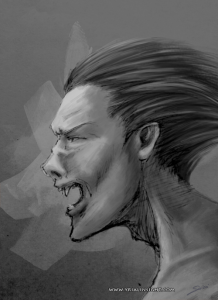 étape 5 : passage en niveau de gris pour affiner les volumes