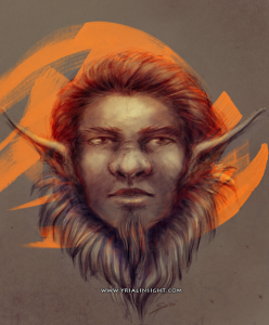 Lutin aux oreilles pointues et gros tarin - colorisation en mode cracra