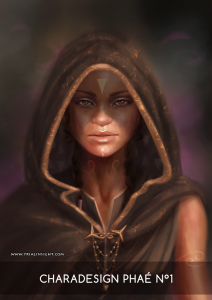 charadesign pour Phaé : vue portrait du costume de voyage