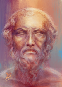 portrait d'homme d'âge mur - inspiration anglaise et grecque homérique
