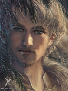 Illustration de style réaliste, portrait de Pépin, un personnage du roman Le Choix du Roi