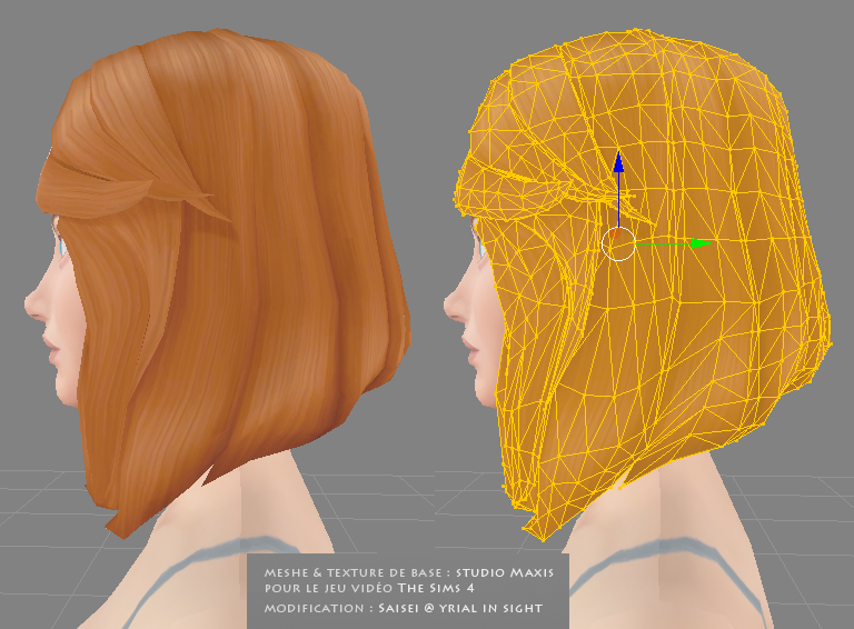 Rendu 3D : meshes 3D comparés au rendu texture avec les maps | matériel du jeu The Sims 4 