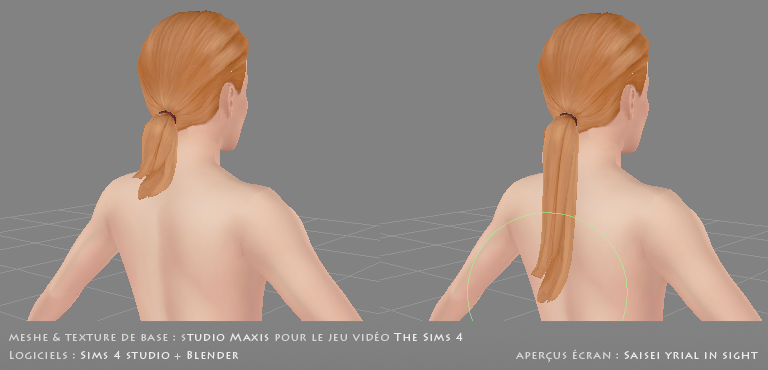 allongement d'un mesh avec l'outil grab de Blender 2.70a | moding Sims 4