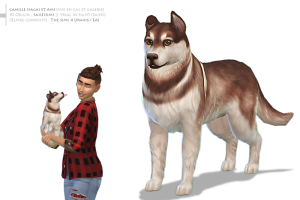 Camille Nagai et son chien Ami | Sims 4