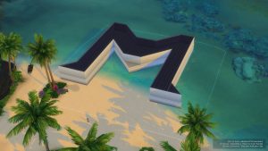 construction 3D dans l'interface du jeu vidéo The Sims 4 : ici le M Sapphire Shores !