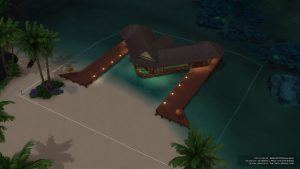 lot résidentiel construit dans l'interface du jeu vidéo The Sims 4 : le M Sapphire Shores !