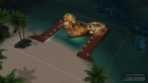lot résidentiel construit dans l'interface du jeu vidéo The Sims 4 : le M Sapphire Shores !