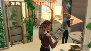 jeu vidéo Les Sims 4 : Sims en peinture sur tablette | build de SaiseiSims