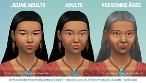 Jeu vidéo Les Sims 4 de Maxis : vieillissement du visage, screenshot en jeu dans le Créer un Sim - sur un personnage de SaiseiSims