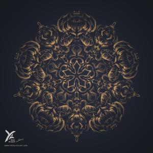 mandala floral de style occidental médiéval