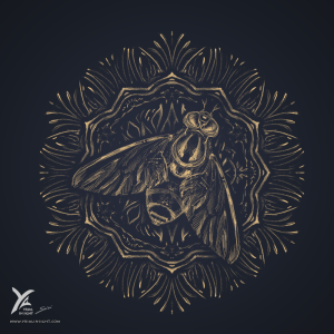 abeille dans un mandala, version 2