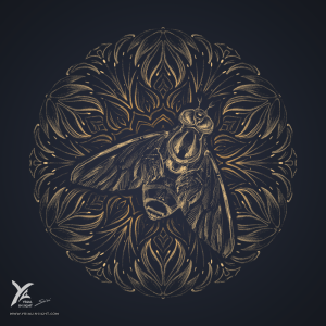 abeille dans un mandala, version 3